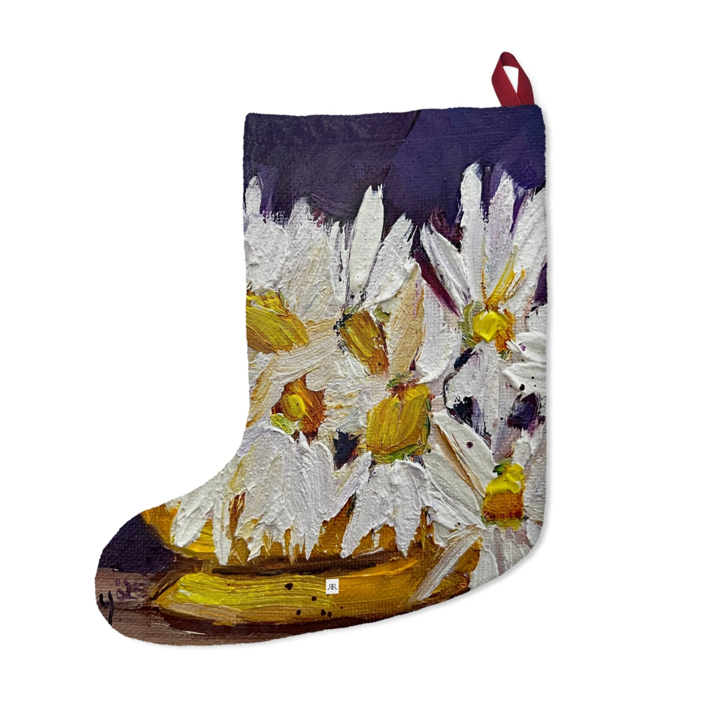 Christmas Stocking-Vase of Dasies