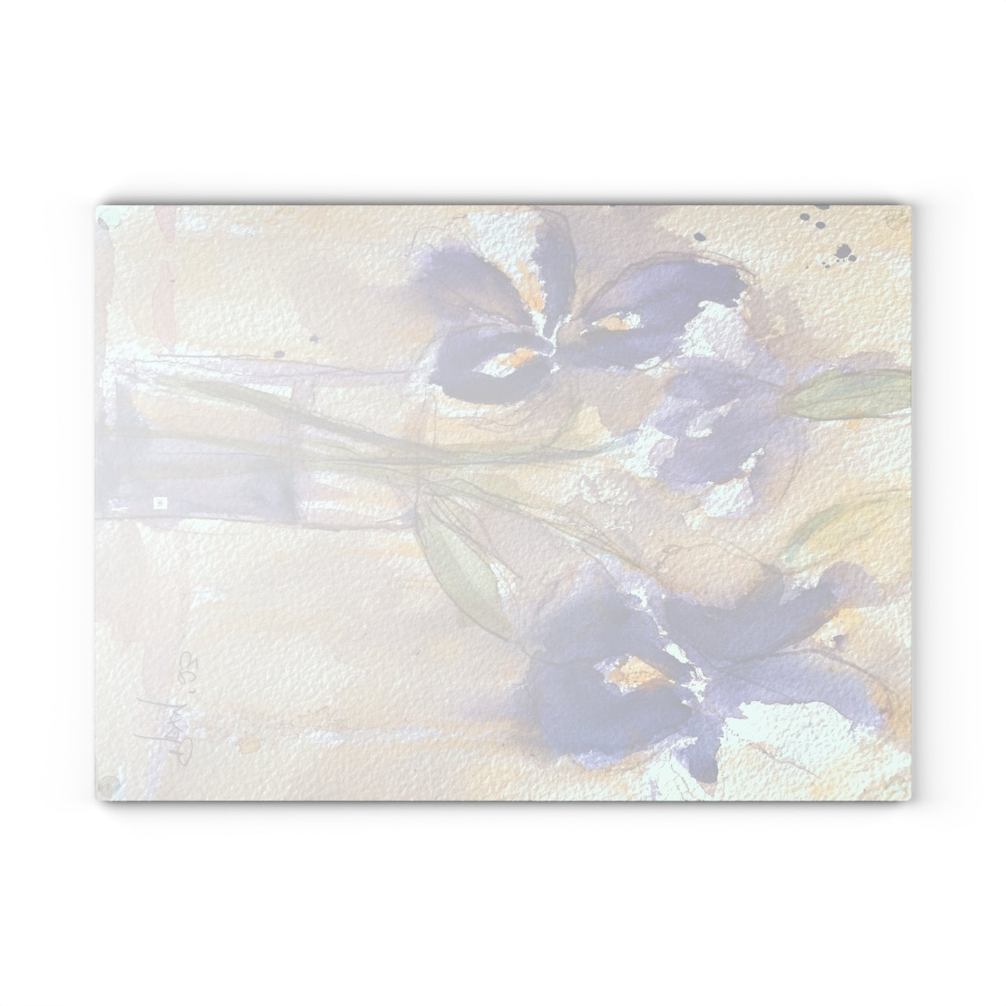 Tabla de cortar de vidrio con iris morados