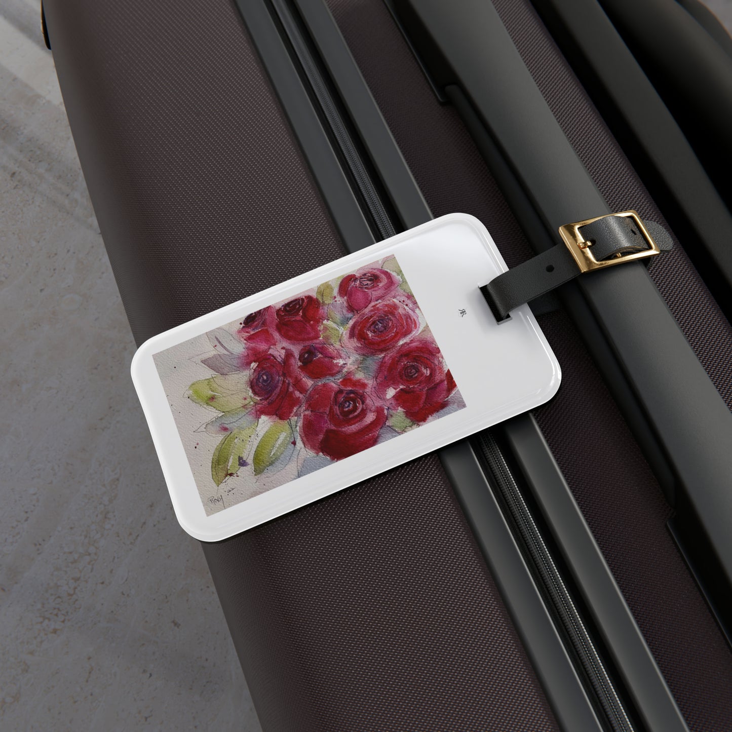 Red Roses Luggage Tag