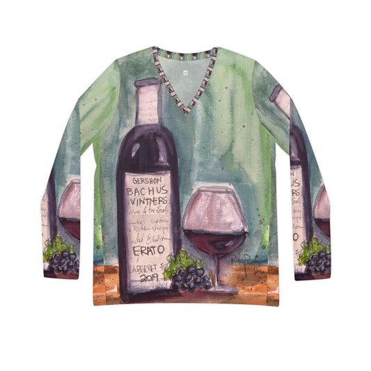 Women's Long Sleeve V-neck Shirt -GBV Erato-Cabernet-Franc