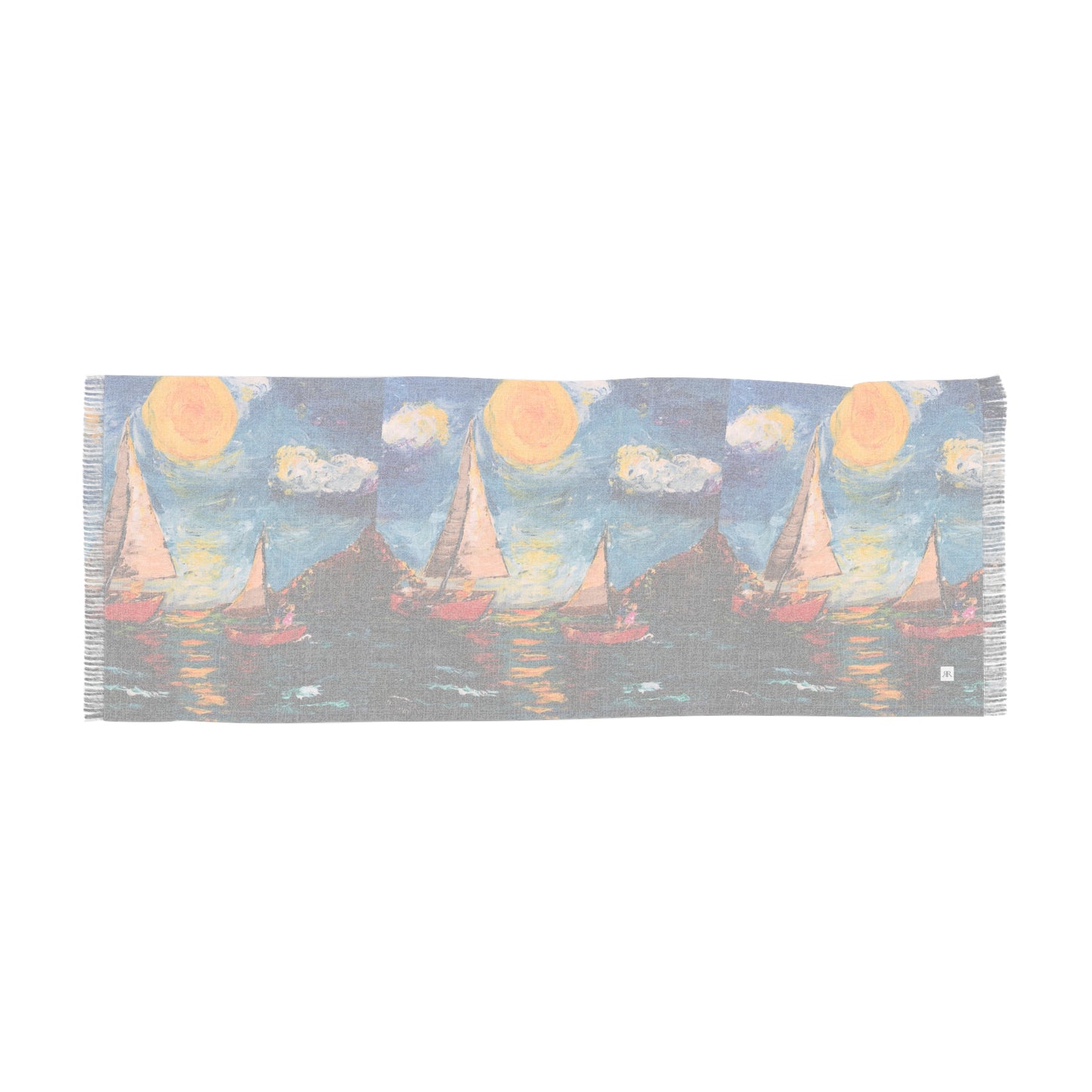 Colorful Scarf — Artistic Lightweight Neck Wrap- Sunny Sails