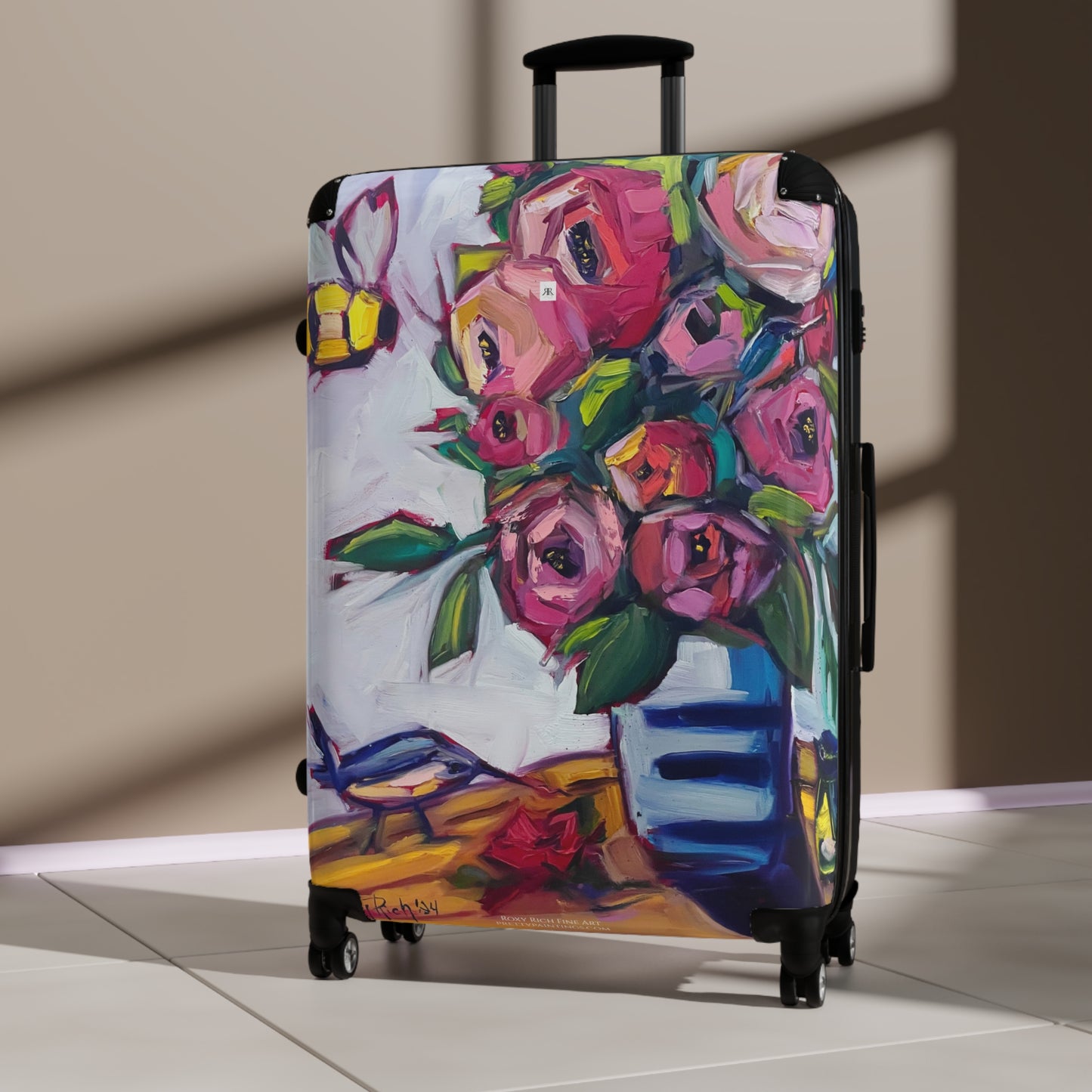 Bee Blooms Carry on Suitcase (Choose from 3 sizes)