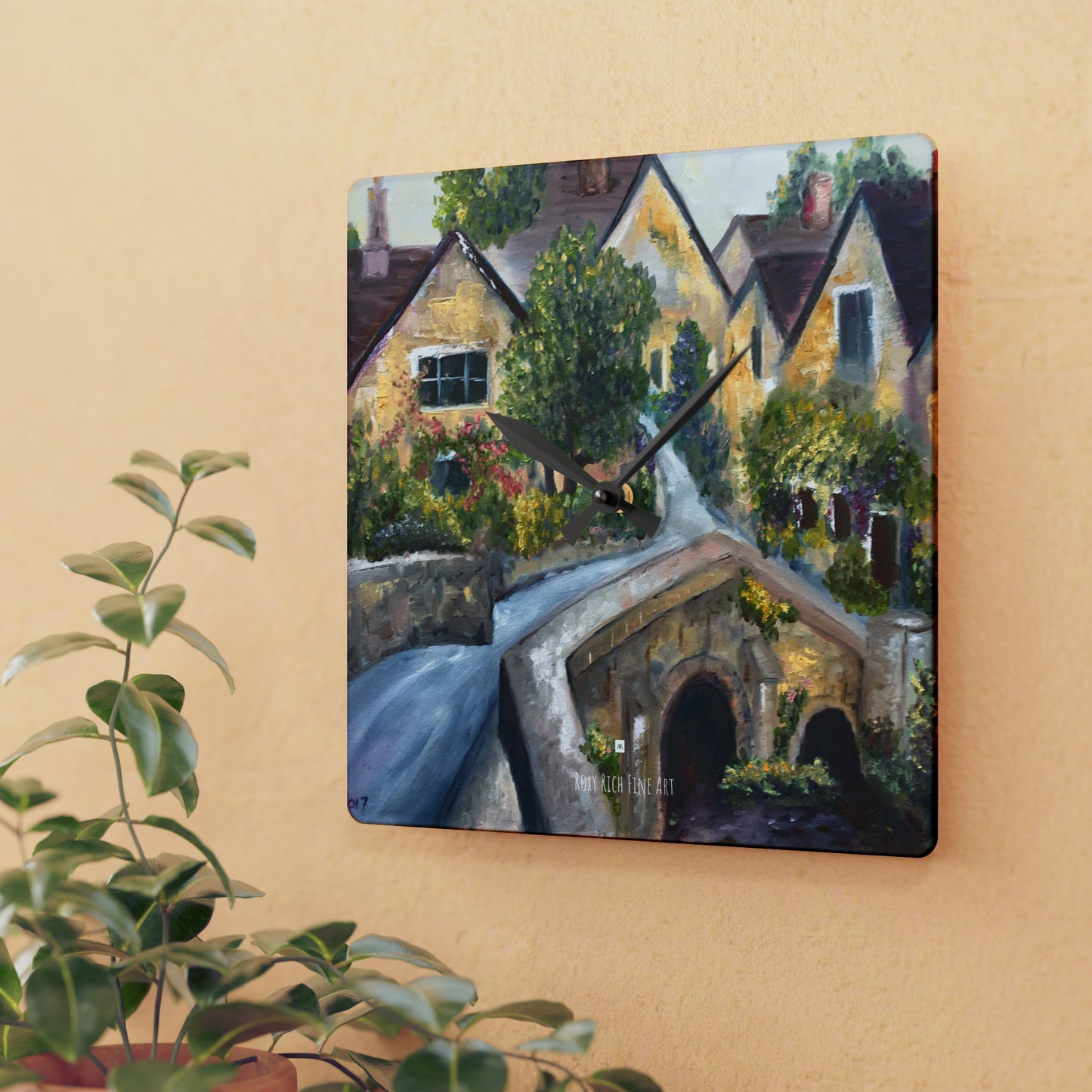 Horloge murale en acrylique Castle Combe