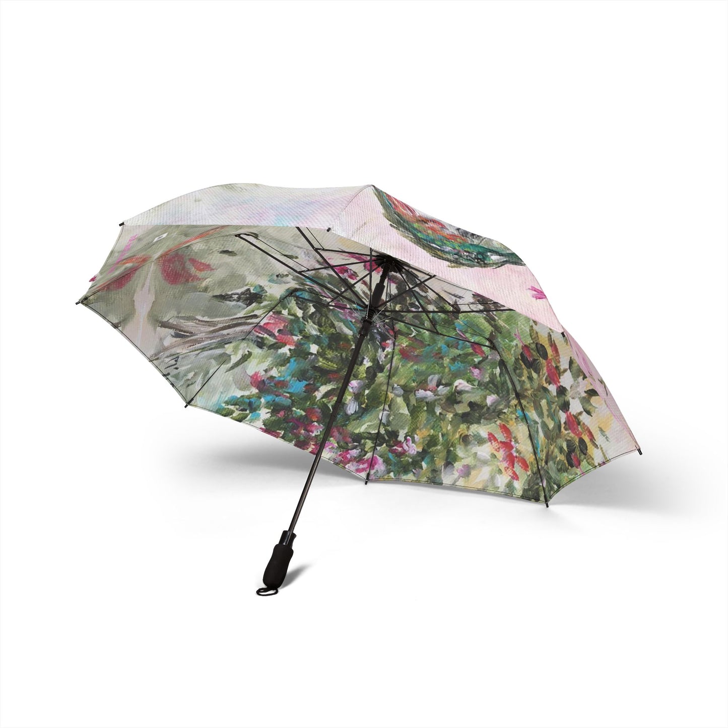 Umbrella- Hummingbird with Fuchsias