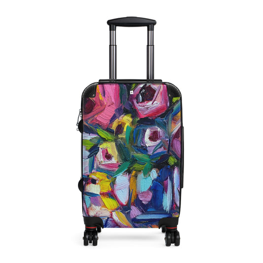 Abstract Roses and Bird Carry on Suitcase (Choose from 3 sizes)