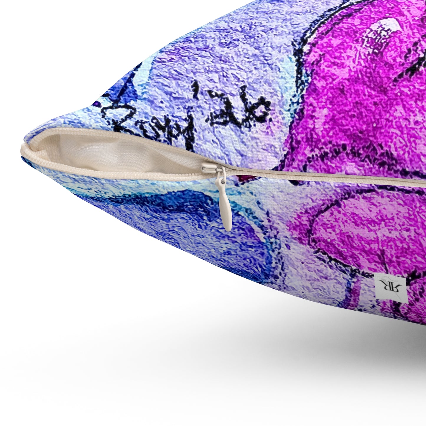 Valentine Floating Purple Hearts Throw Pillow — Romantic Heart Accent Pillow