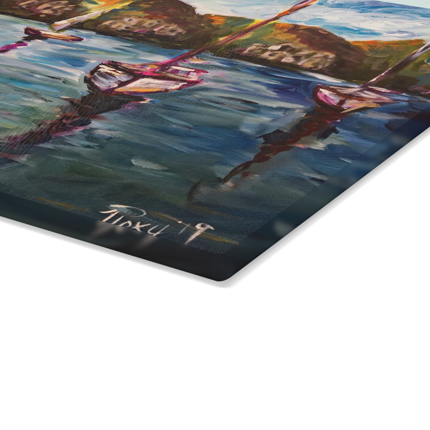 Glass Cutting Board-Portofino Harbor Italy