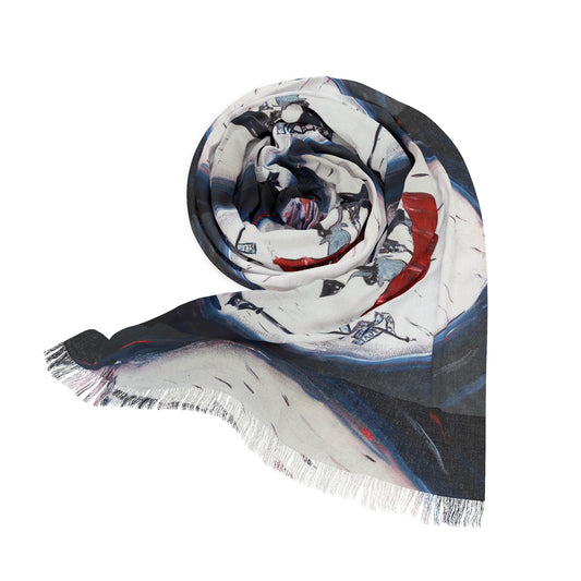 Colorful Scarf — Artistic Lightweight Neck Wrap- The Gentleman-Romantic Couple in Paris