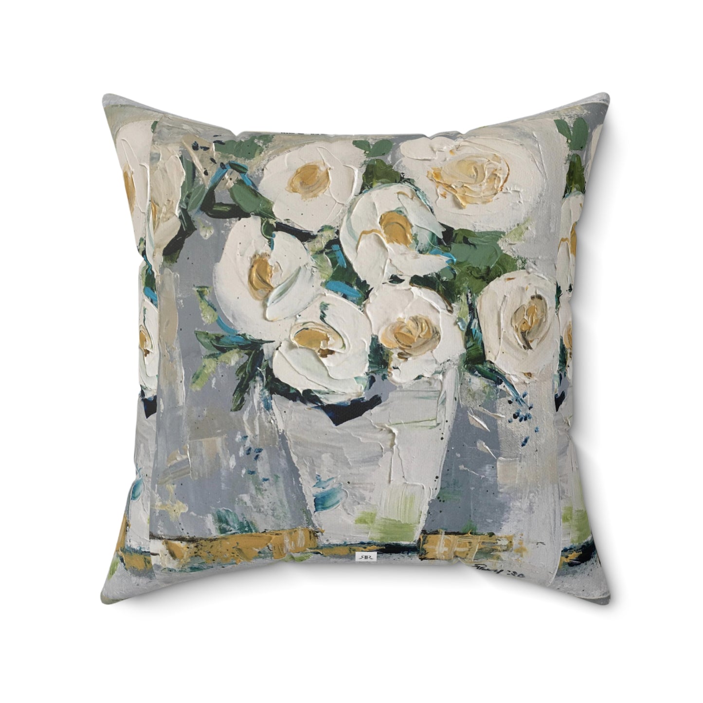 Shabby Roses Elegant Indoor Spun Polyester Square Pillow