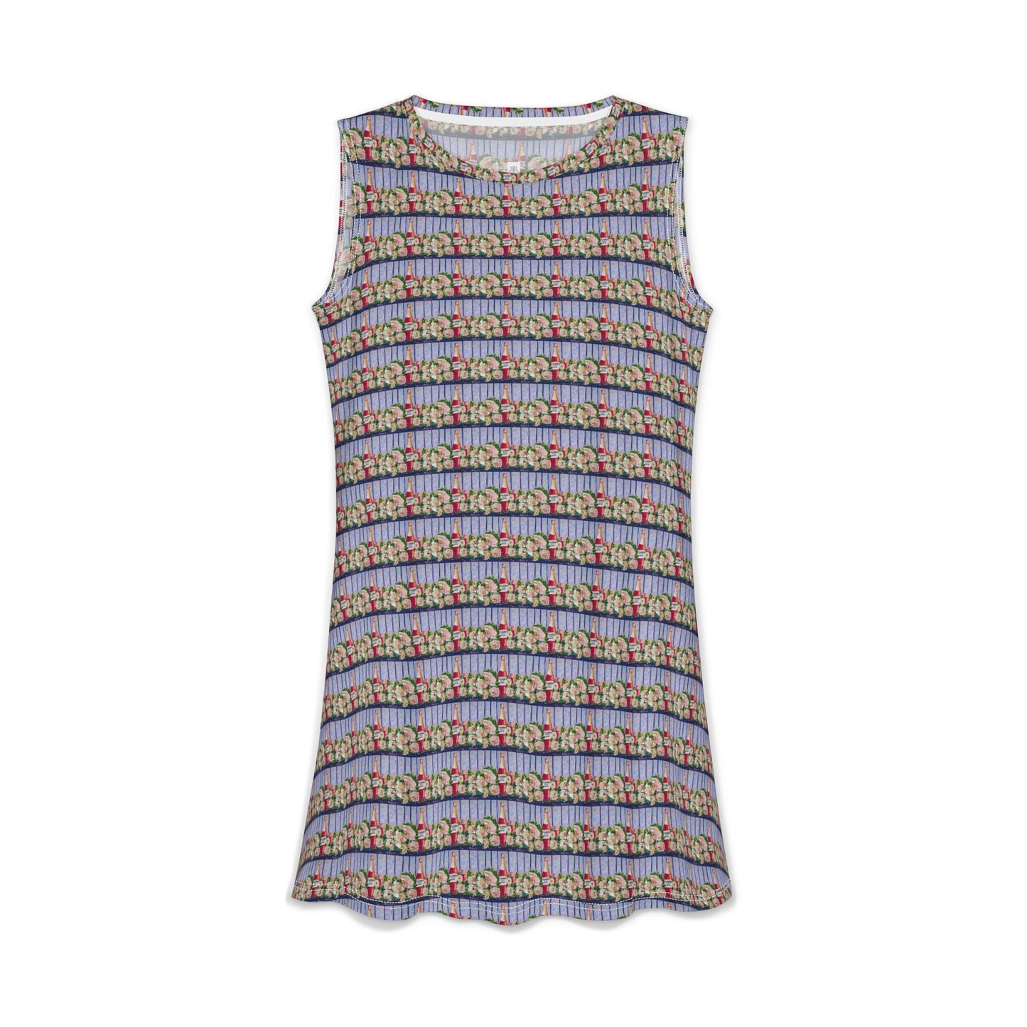 Women's Casual Dress — Light & Comfortable -Pink Champagne and Peonies