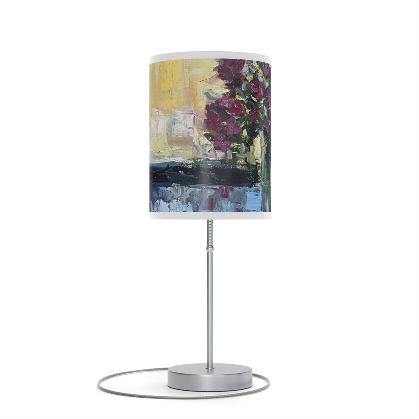 Shabby Wildflowers Lamp on a Stand, US|CA plug