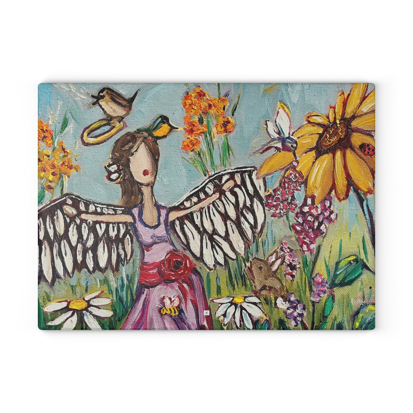 Garden Angel Glass Cutting Board