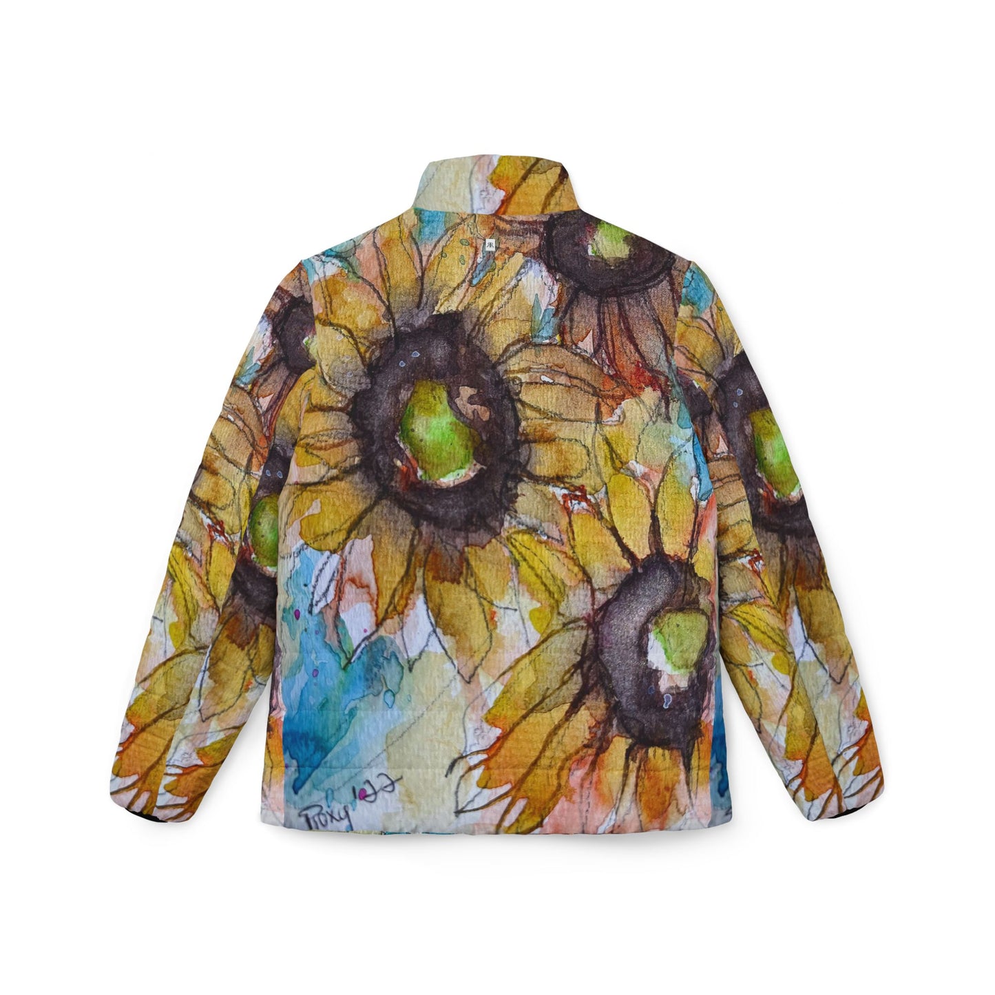 Women's Puffer Jacket - Roxy Rich Fine Art -Sunflowers