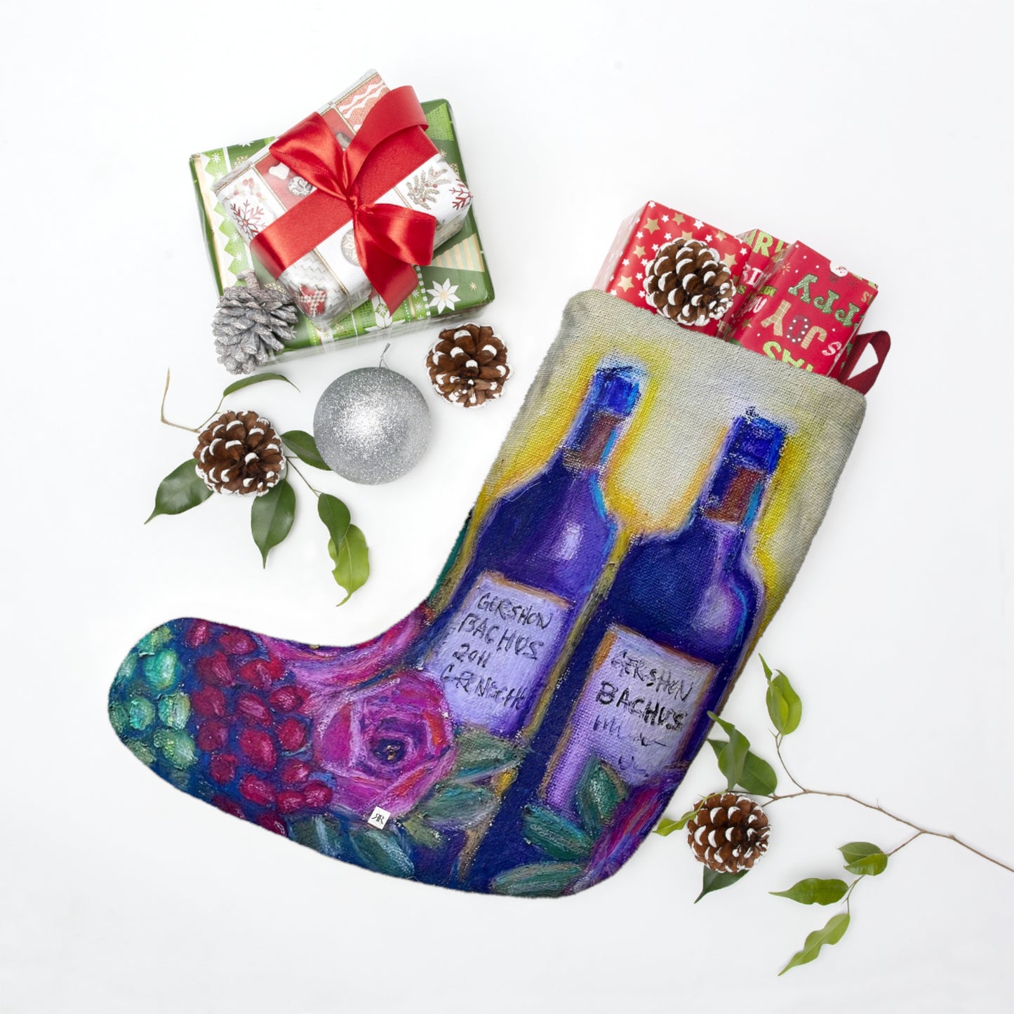 GBV Wine and Roses Christmas Stocking