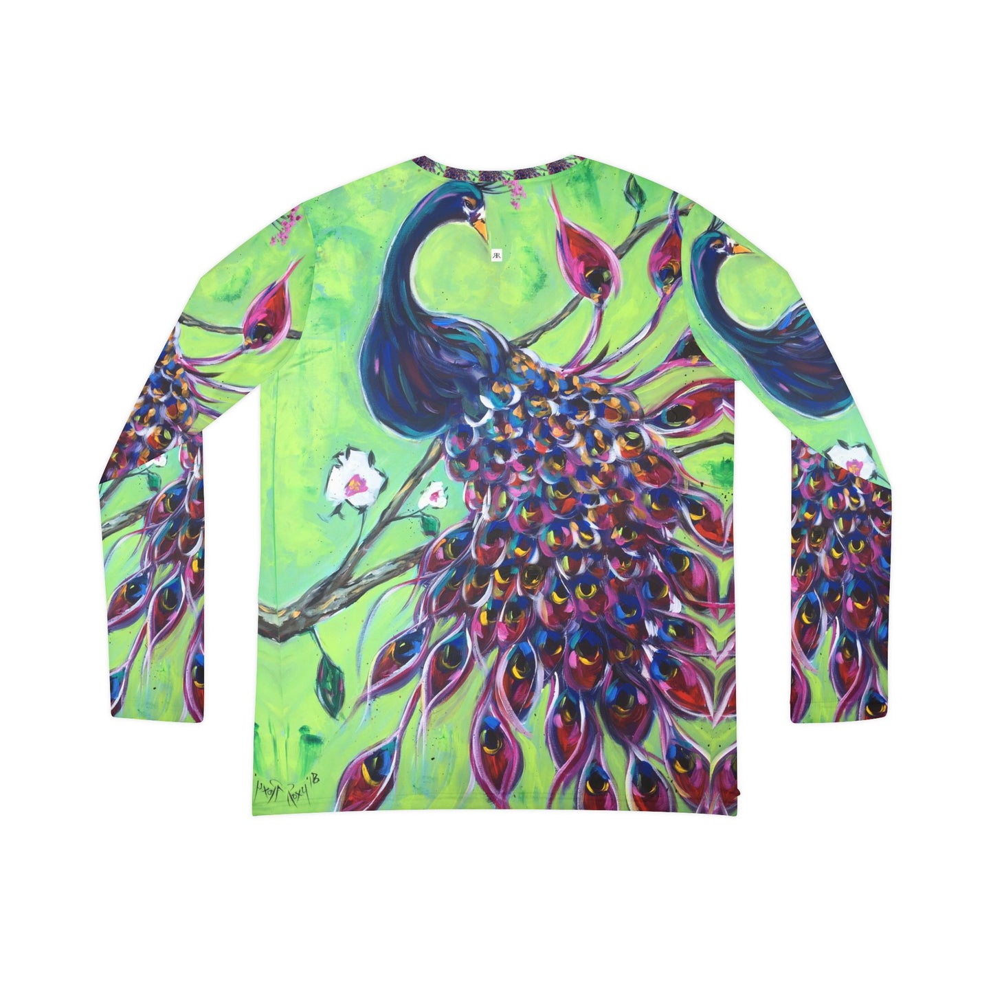 Long Sleeve Shirt- Royal Plumage Peacock- V-neck Women's