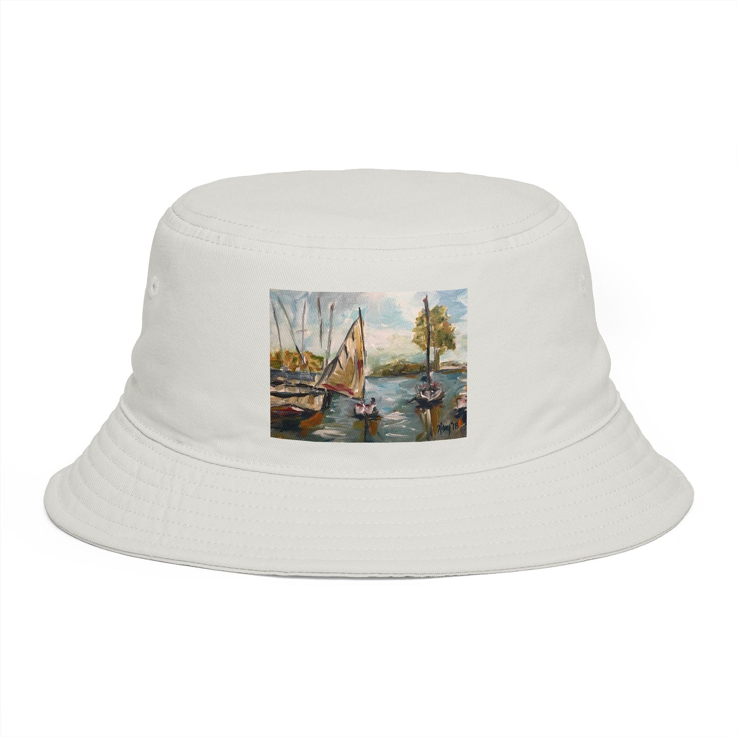 Roxy Rich Fine Art  Harbor Sail- Bucket Hat — Stylish Durable Travel Hat