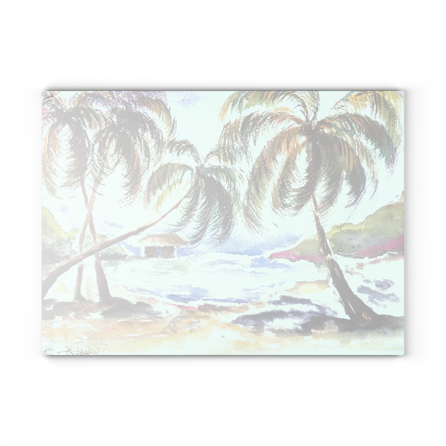 Hawaii Awaits Glass Cutting Board