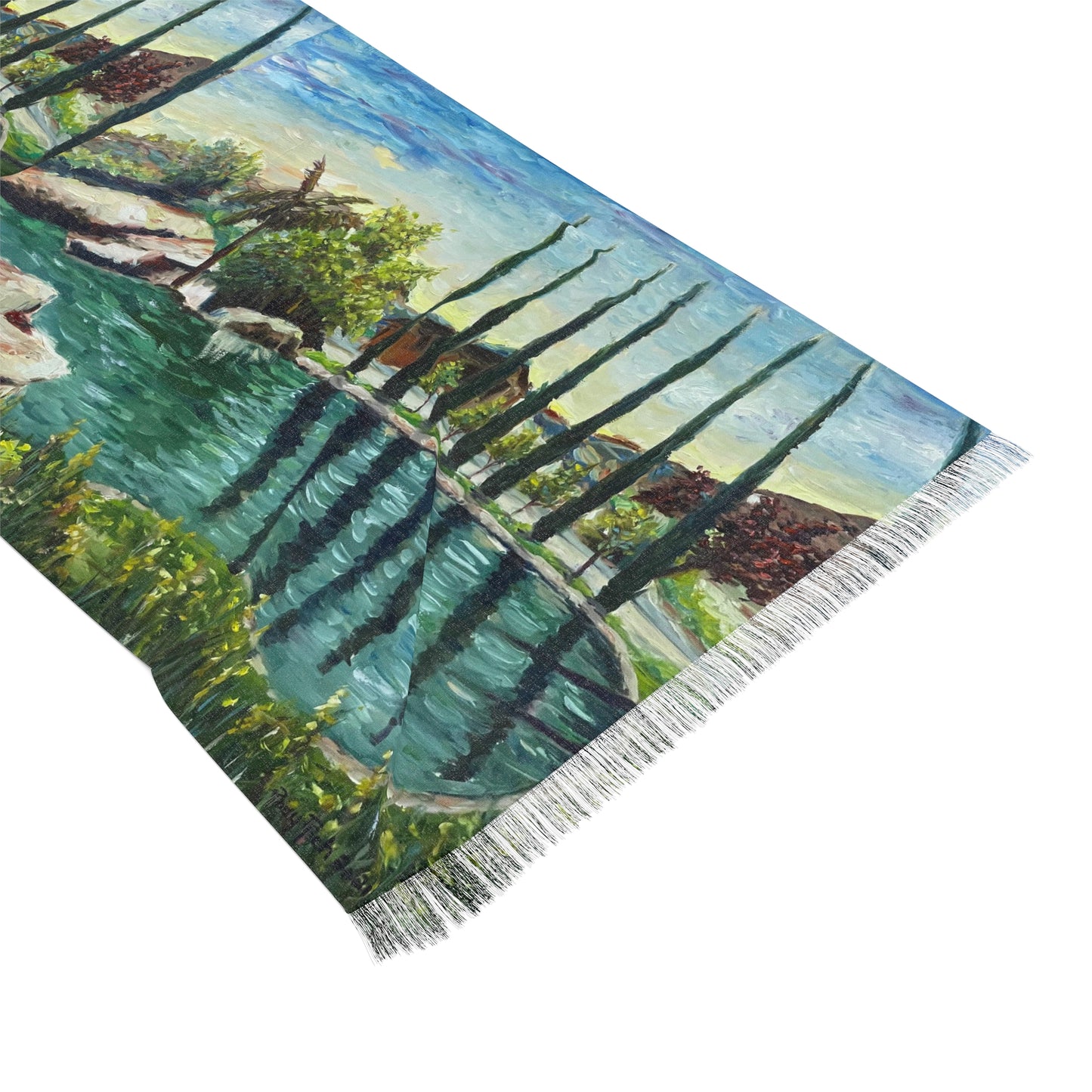 Colorful Scarf — Artistic Lightweight Neck Wrap- The Pond-GBV