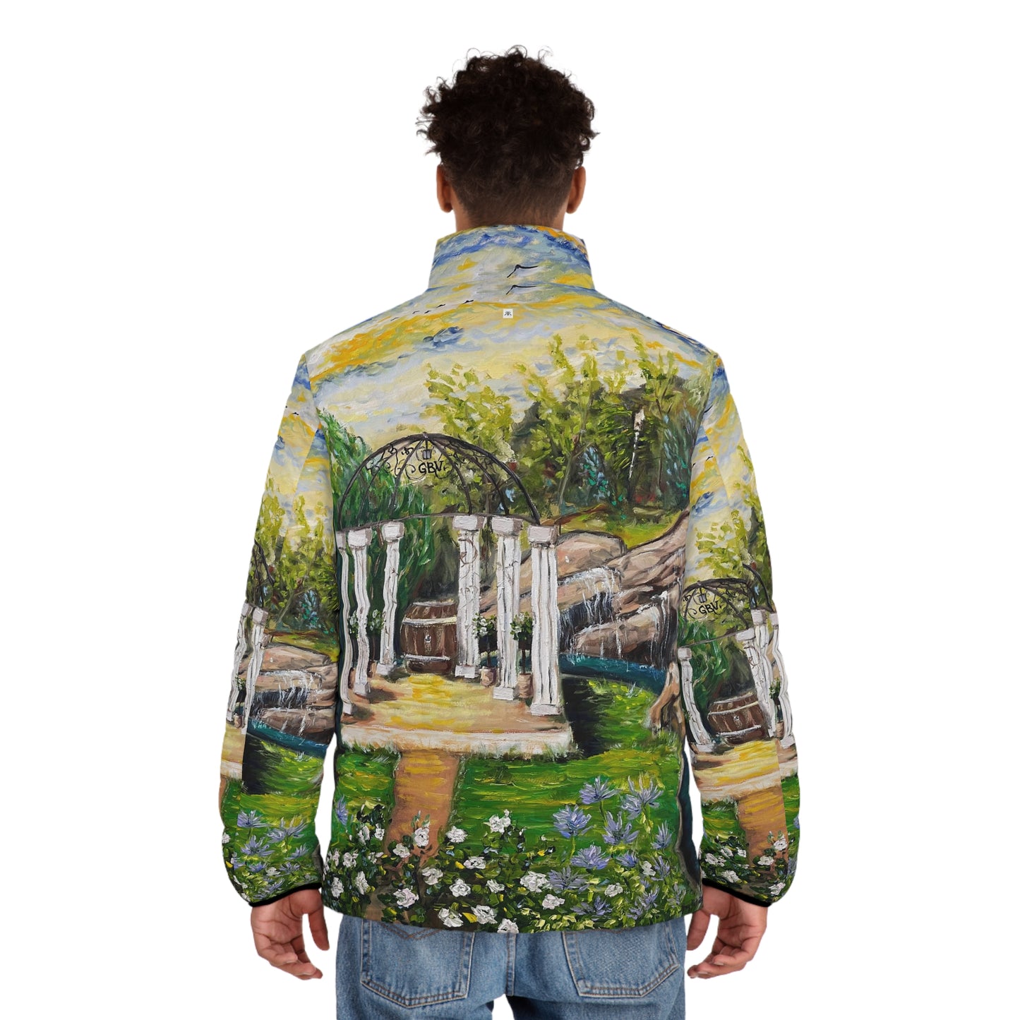 Men's Puffer Jacket - Roxy Rich Art, Unique Bright Colors-The Pergola at  GBV