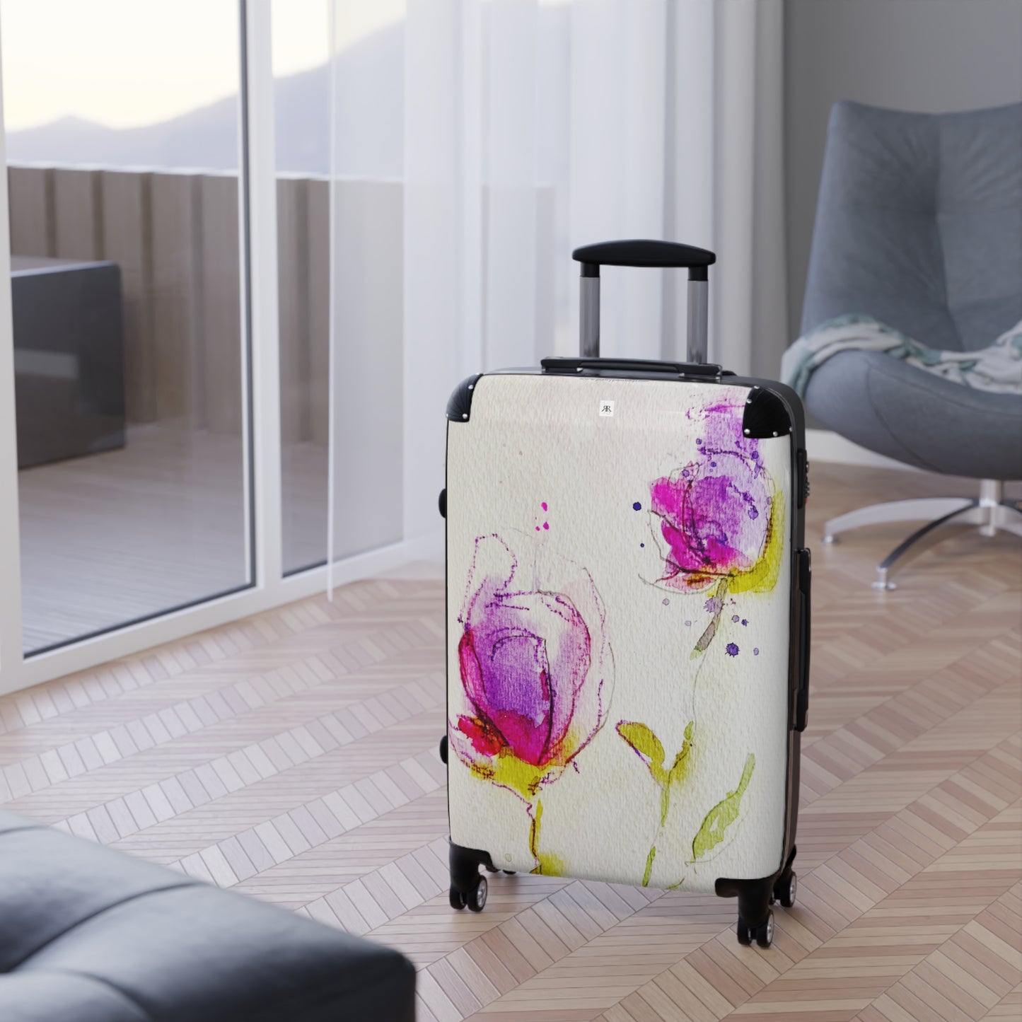 Loose Floral Buds Carry on Suitcase