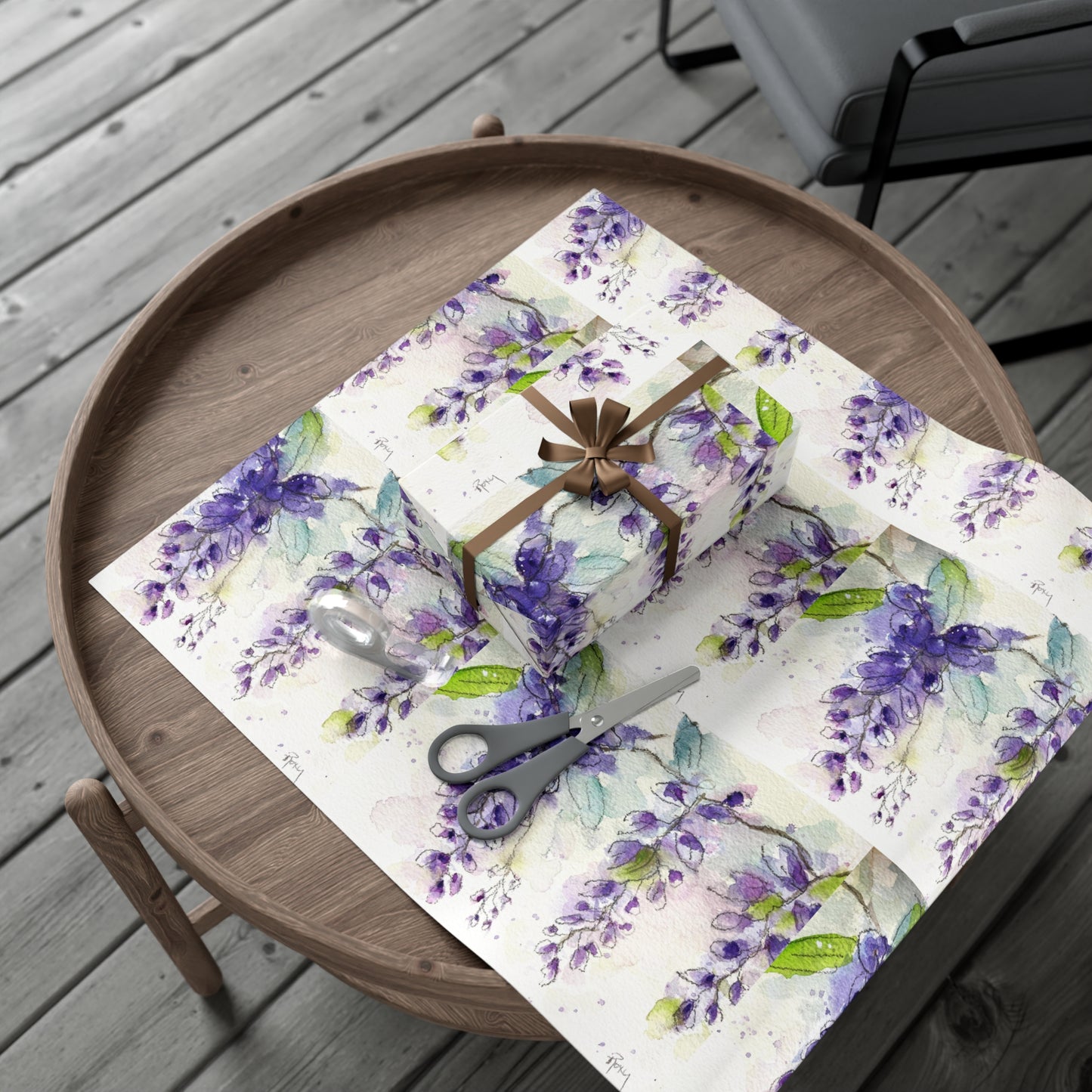 Purple Wisteria (Small Vines) Gift Wrapping Paper
