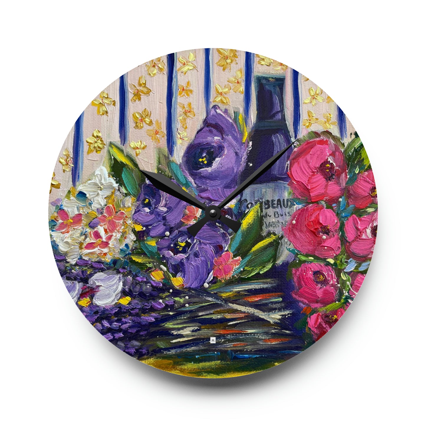 Wine and Lavender- Acrylic Wall Clock