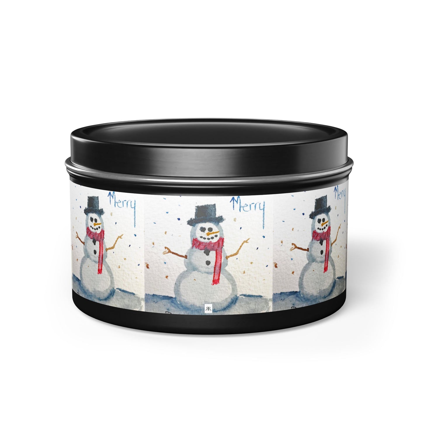 Tin Candle-Merry Snowman