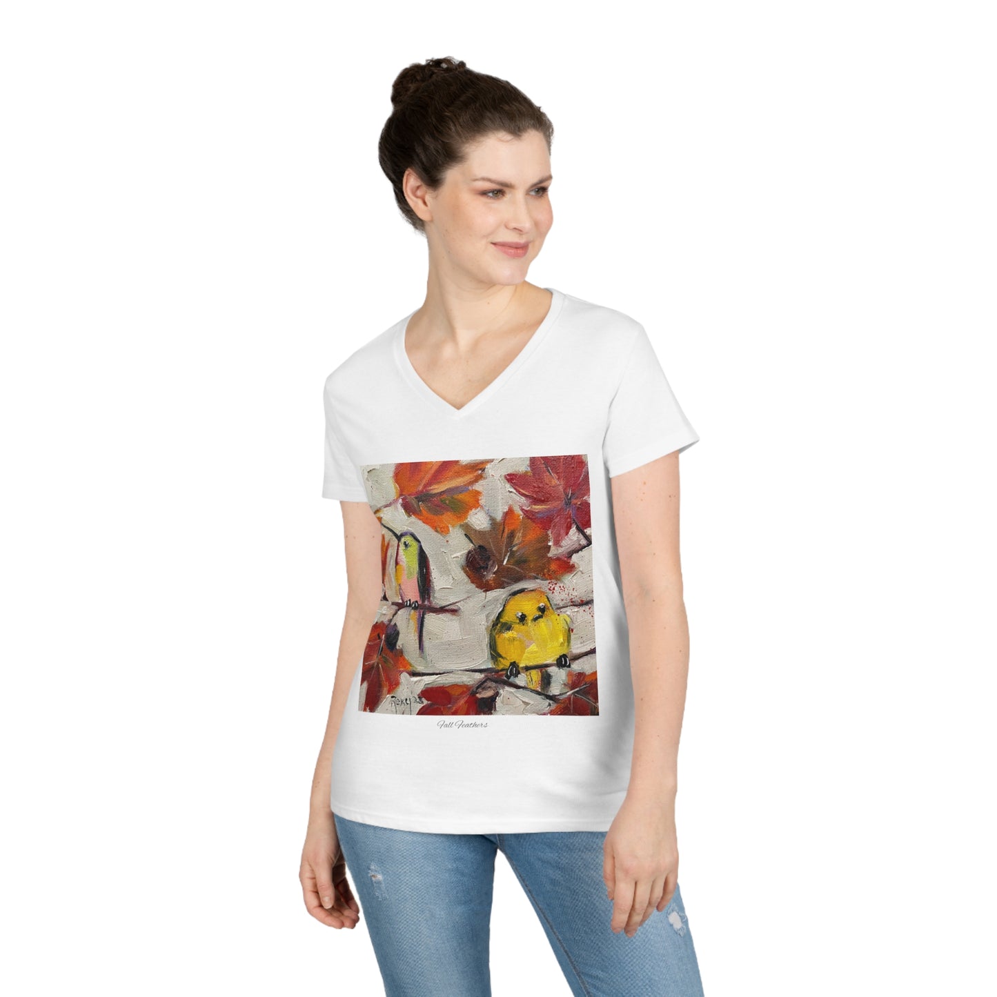 Fall Feathers Ladies' V-Neck T-Shirt