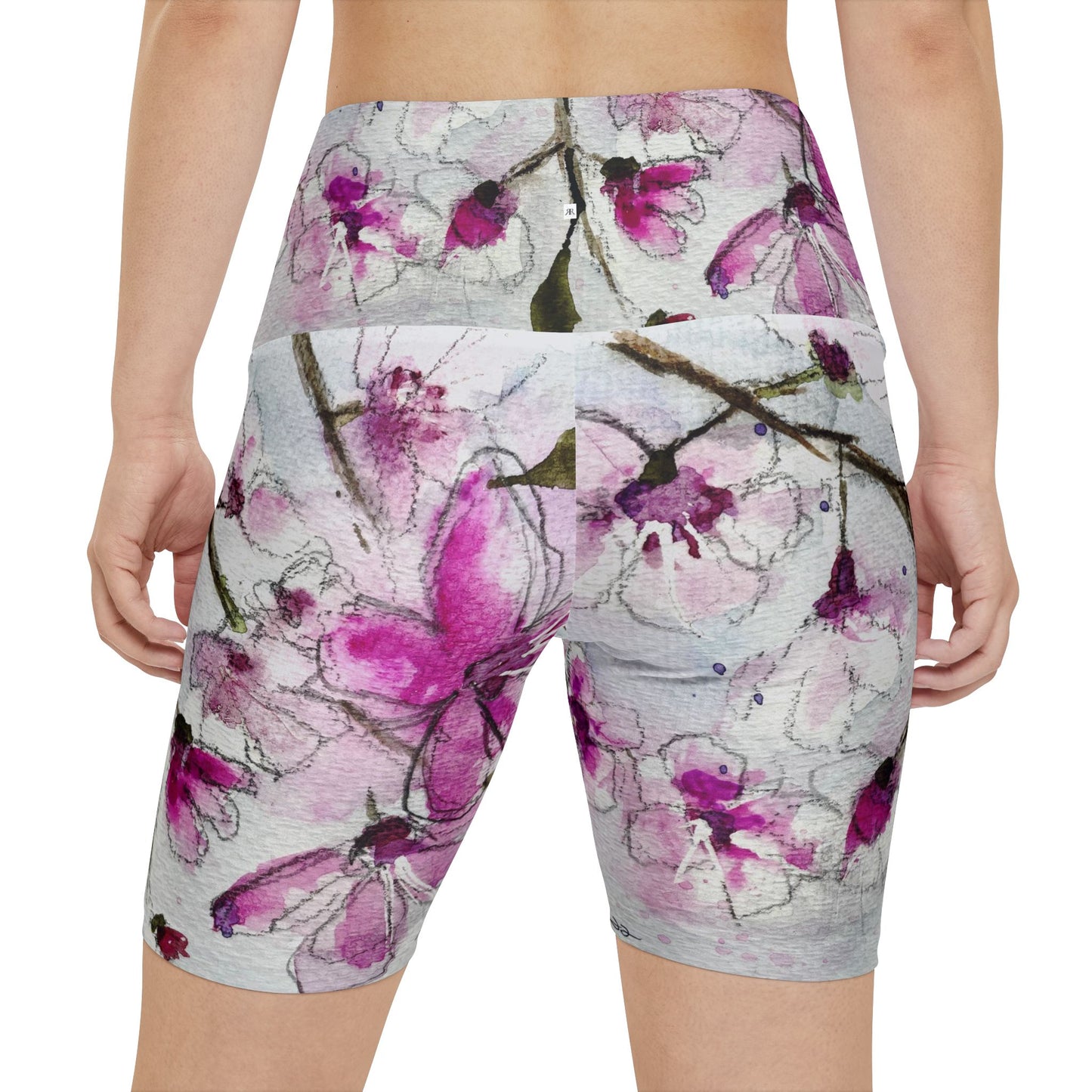 Women's Workout Shorts - Cherry Blossoms