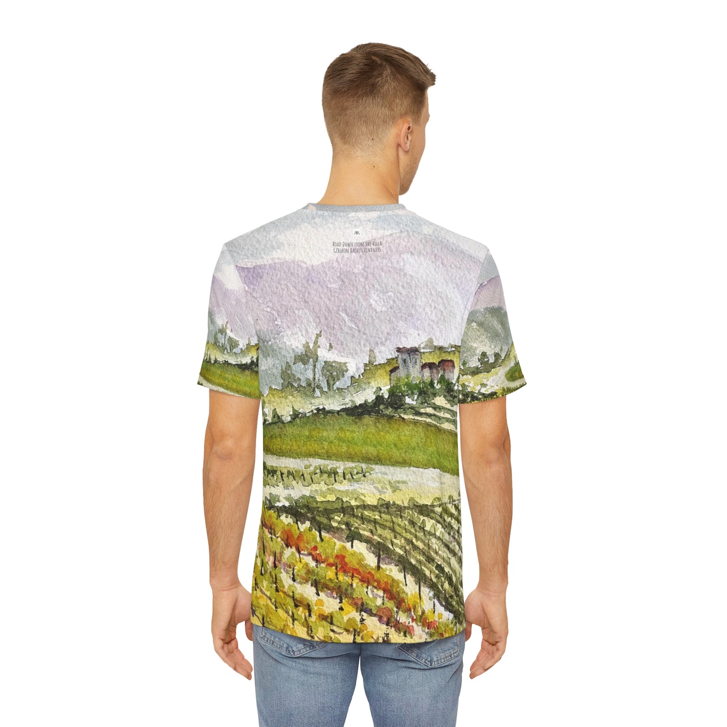 Men's Poly Tee - Road Down from the Villa- Gershon Bachus Vintners