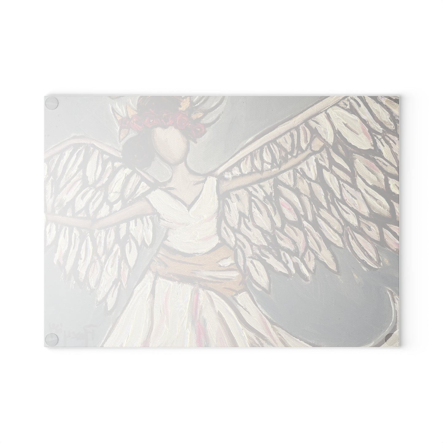 Angel Rising Glass Cutting Board