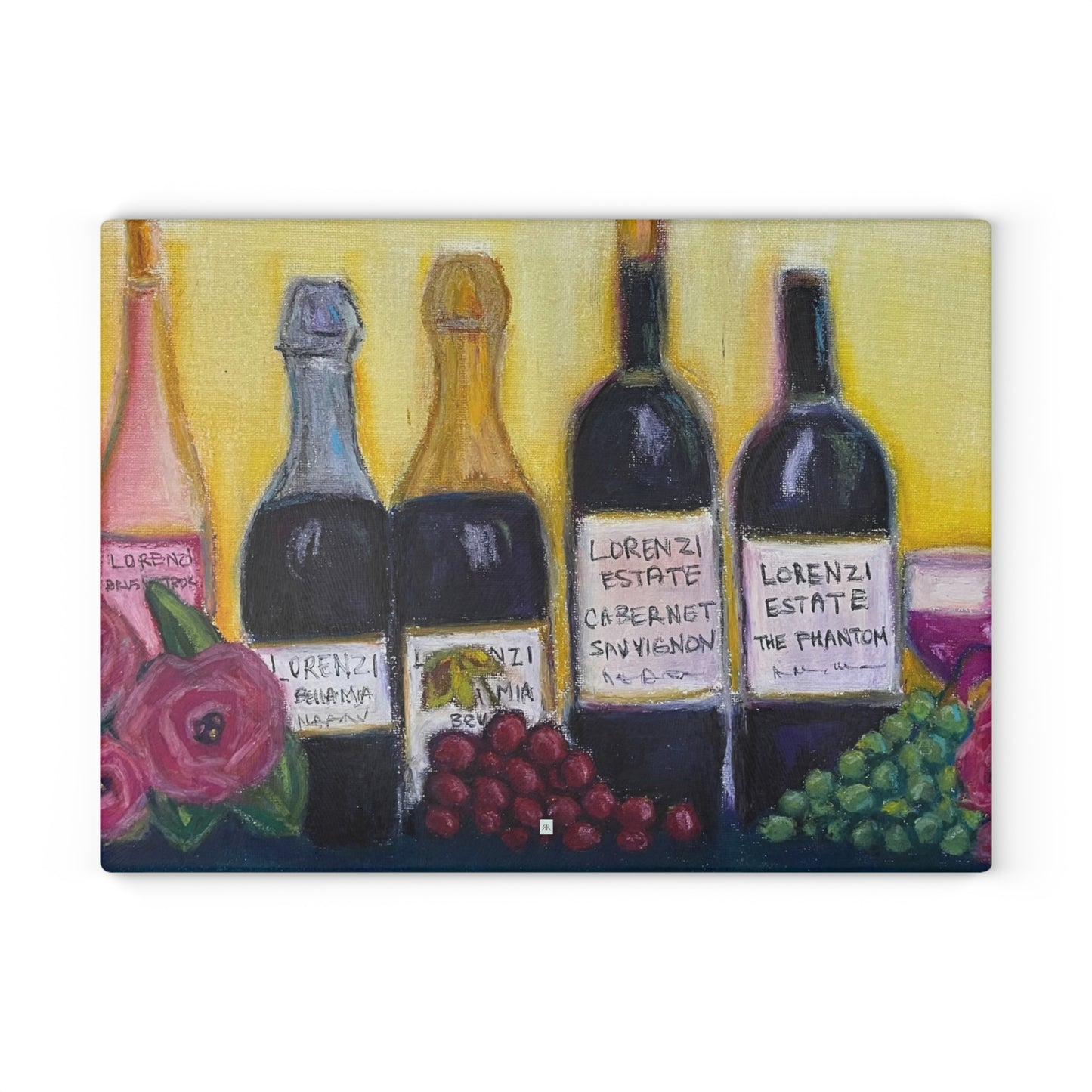 Lorenzi Estate Wine and Roses Glass Cutting Board