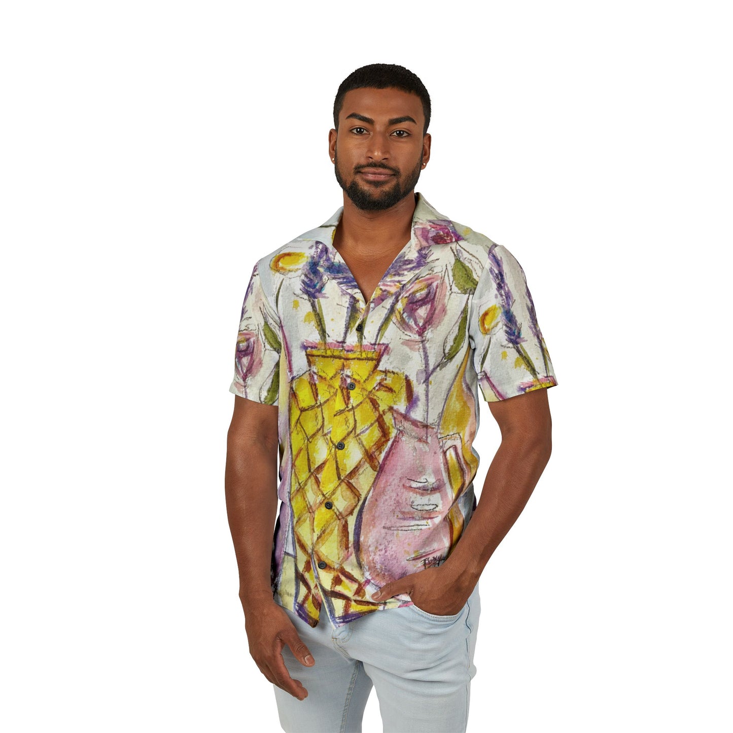 Men's Hawaiian Camp Shirt -Spring Vases