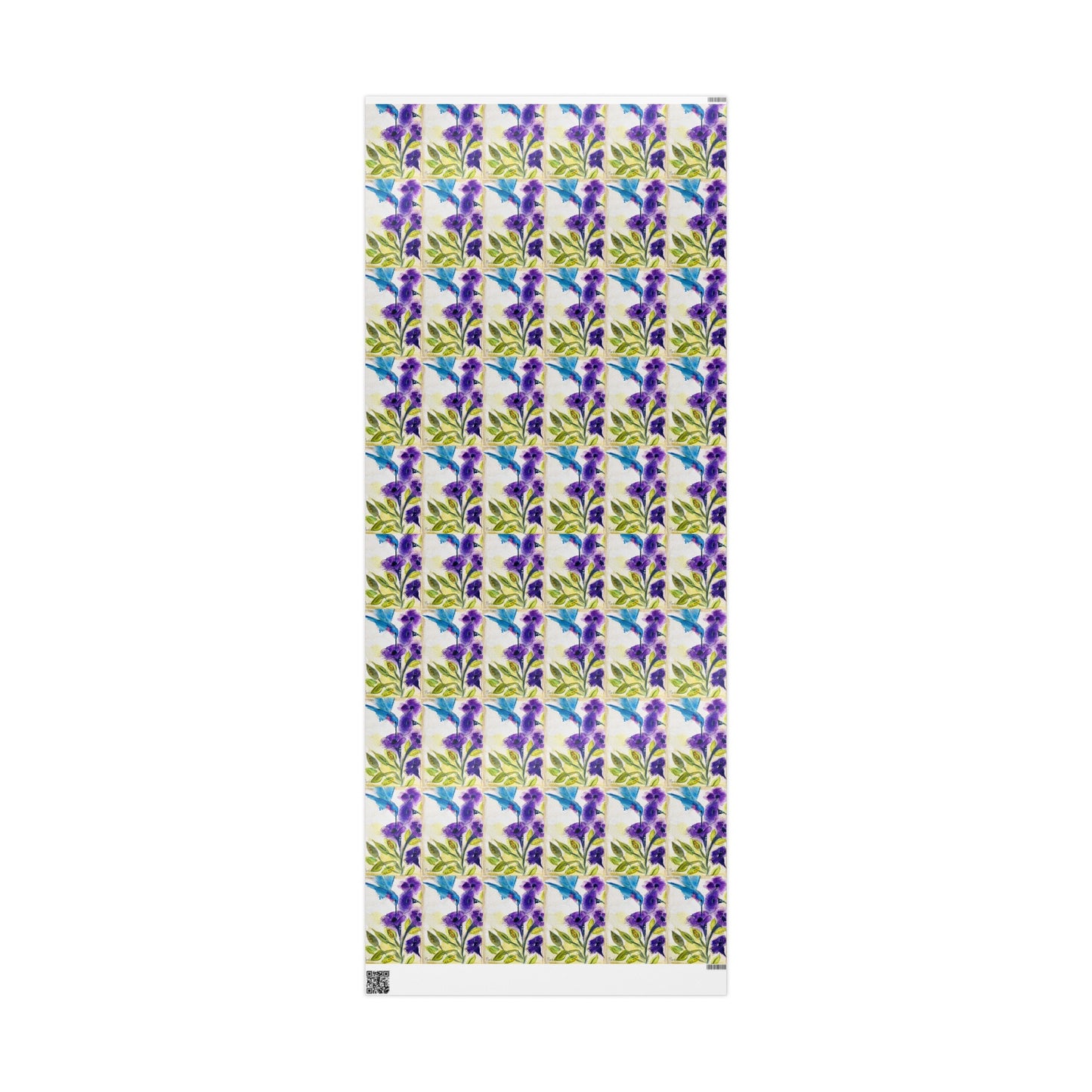 Papiers cadeaux Colibri dans des fleurs en tube violet (3 tailles)