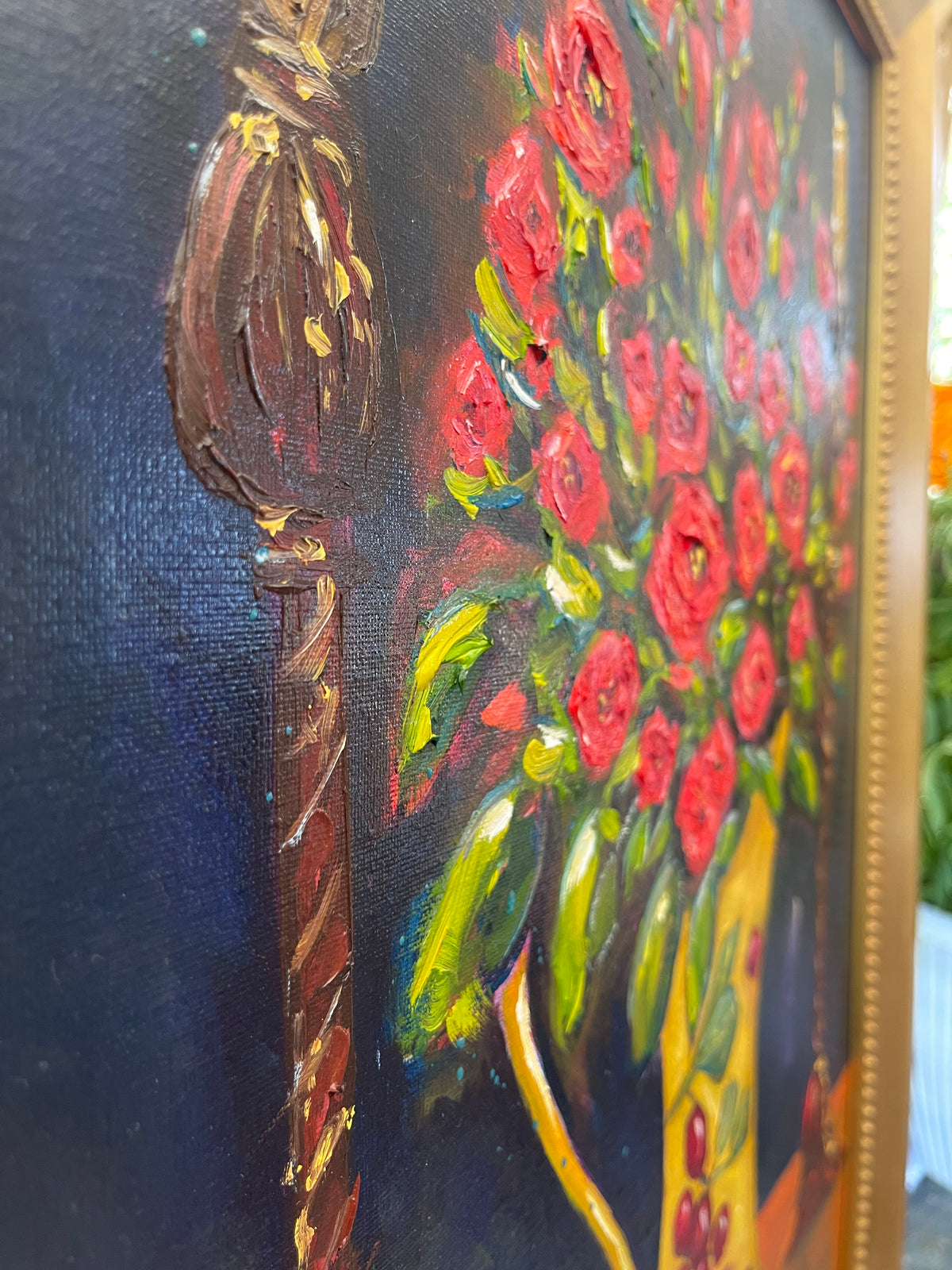 Candlelit Corals-Original Oil Painting Framed