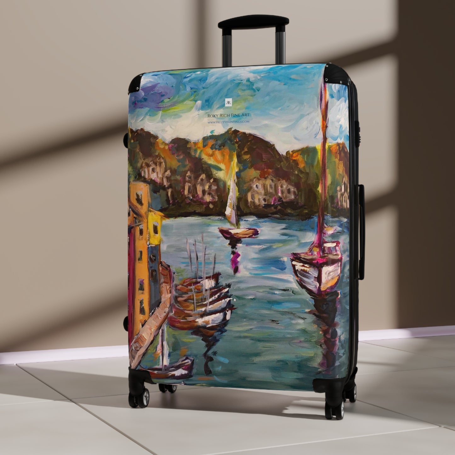 Portofino Harbor Italy Carry on Suitcase + 2 Sizes