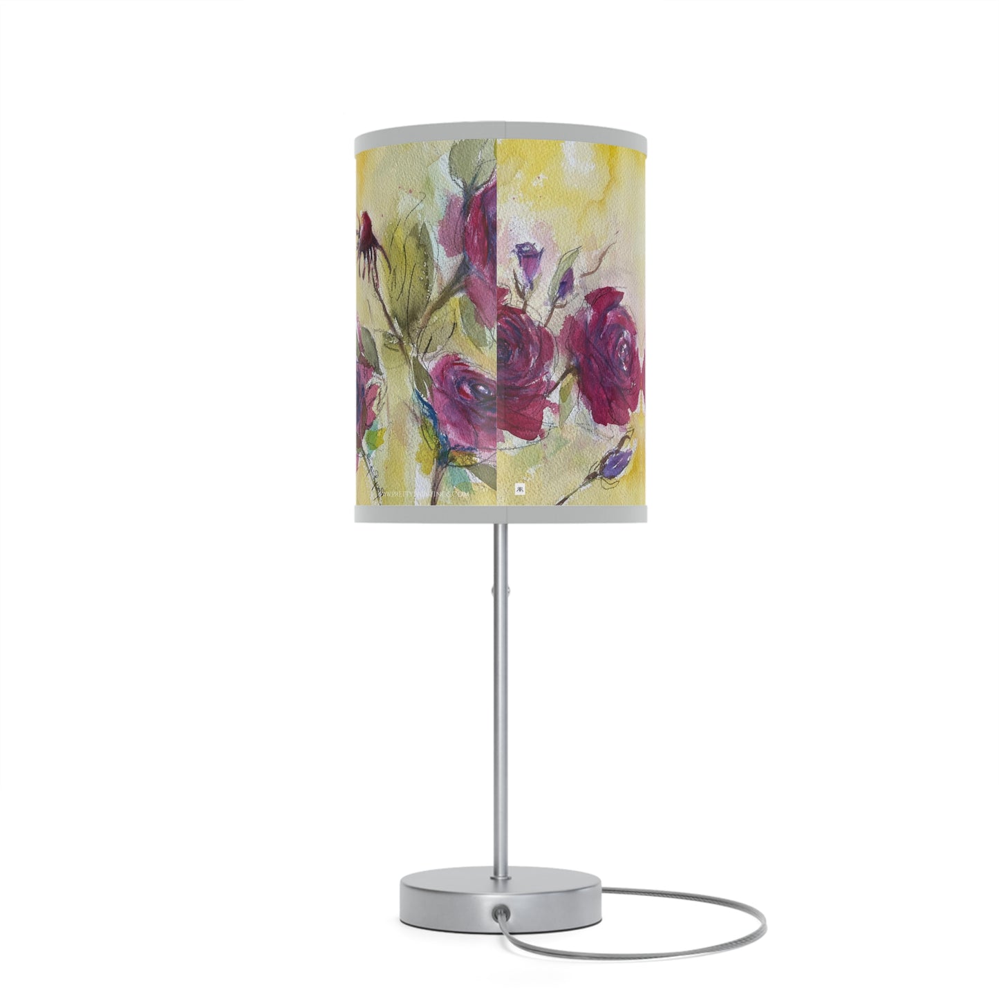 Fluffy Red Roses Lamp on a Stand, US|CA plug