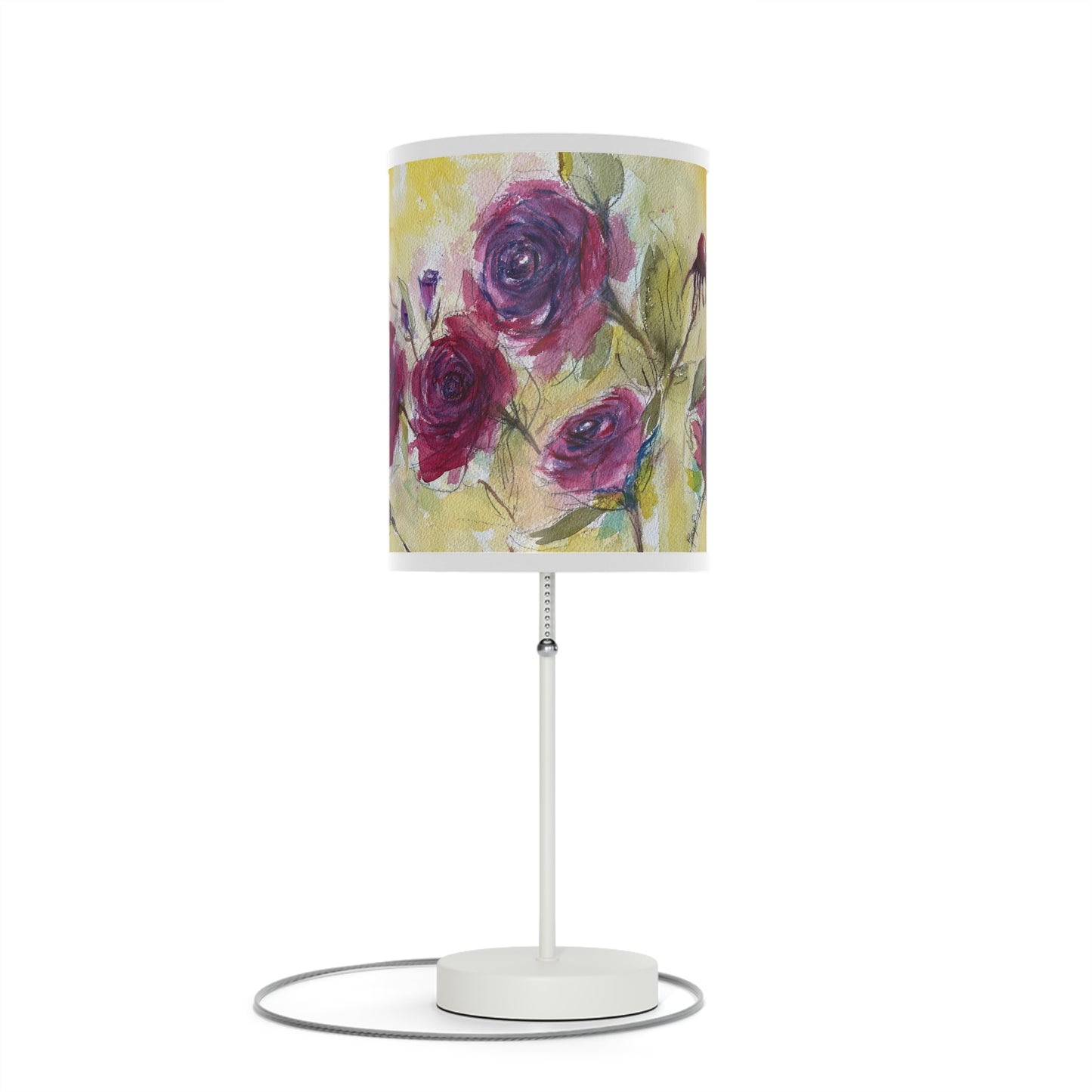Fluffy Red Roses Lamp on a Stand, US|CA plug