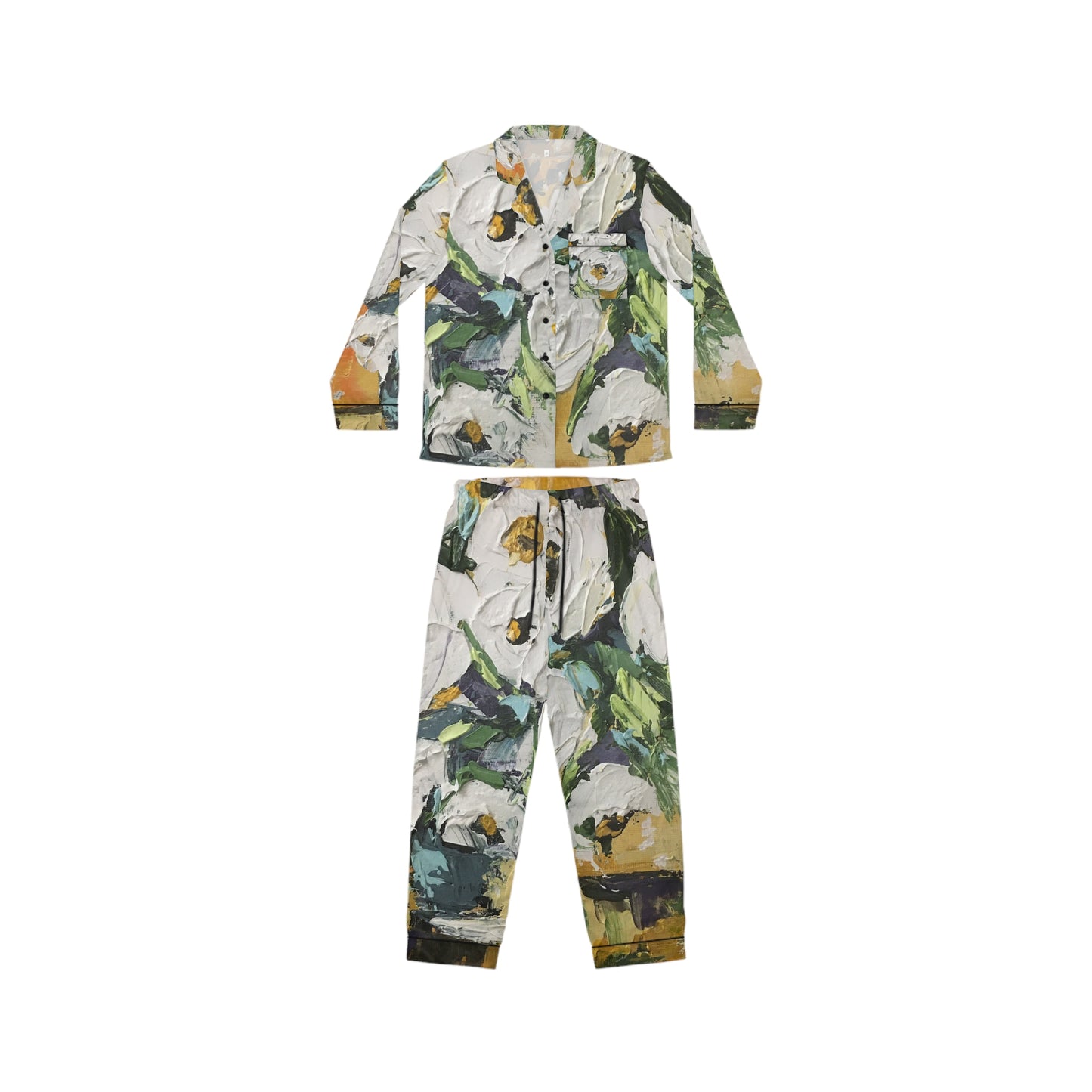 Satin Pajamas - Shabby Roses in Gold