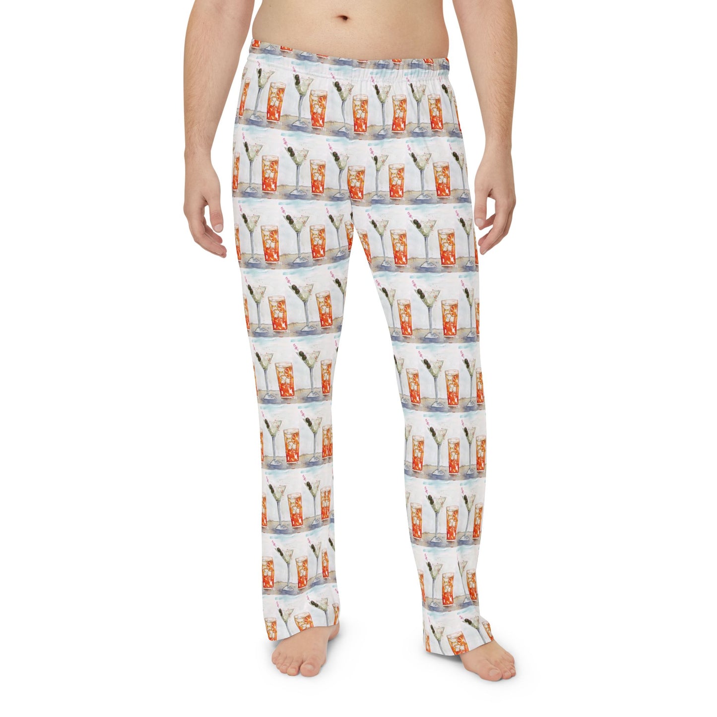 Men's Pajama Pants — Beach Cocktails Martini- Lounge Pants