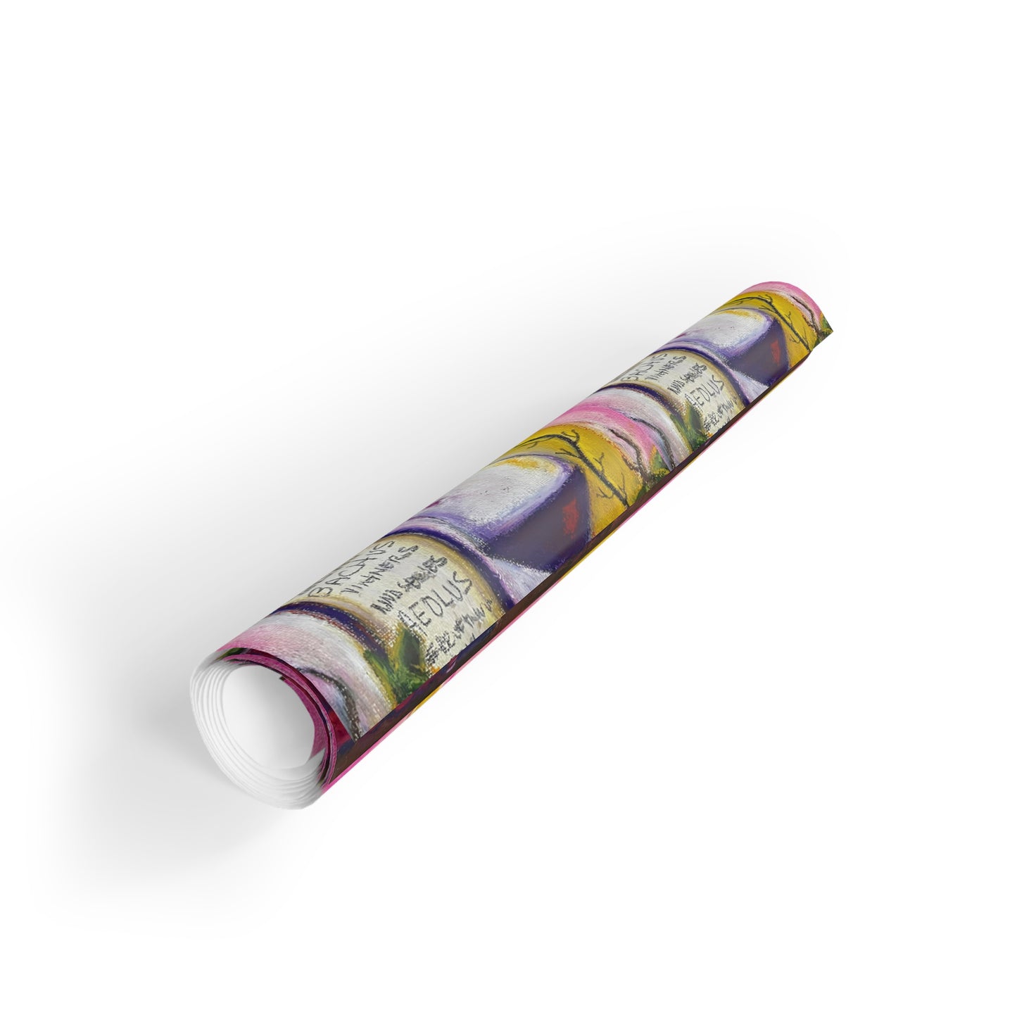 Aeolus GBV Wine Bottle and Clique Glass Gift Wrapping Paper Rolls, 1pc