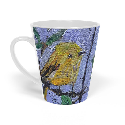 Adorable Yellow Warbler Latte Mug, 12oz