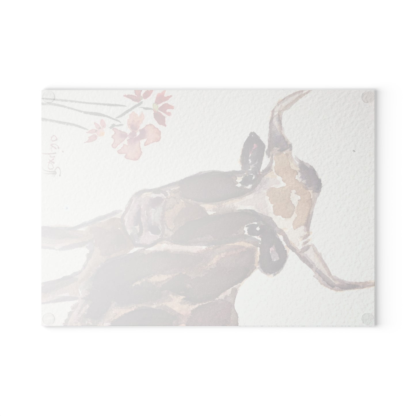 Lily Longhorn Whimsical Cow Glass Cutting Board