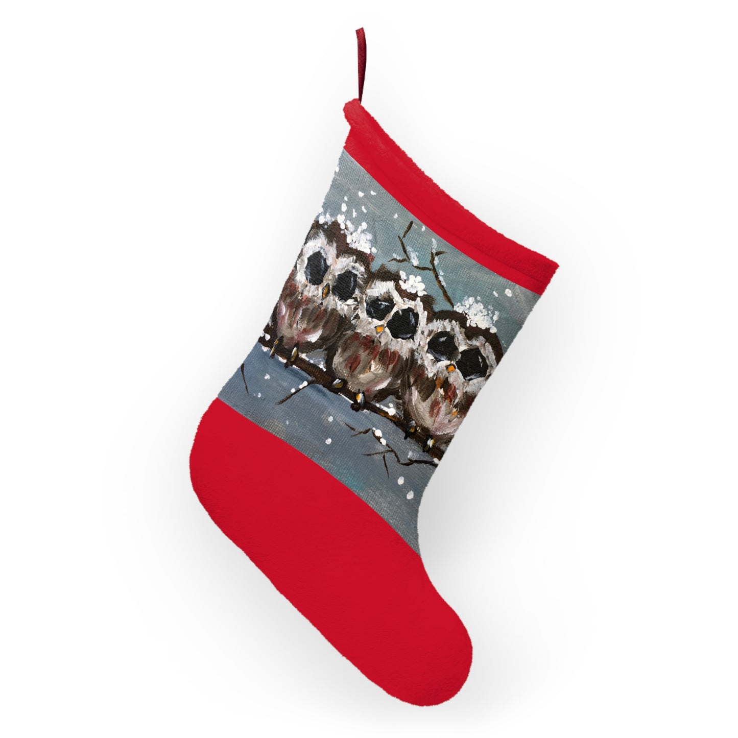 Adorable Snowy Owl Chicks Christmas Stocking