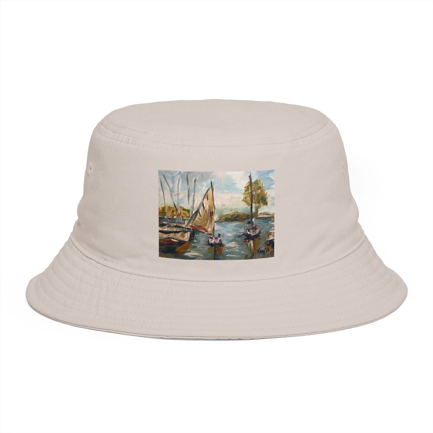 Roxy Rich Fine Art  Harbor Sail- Bucket Hat — Stylish Durable Travel Hat