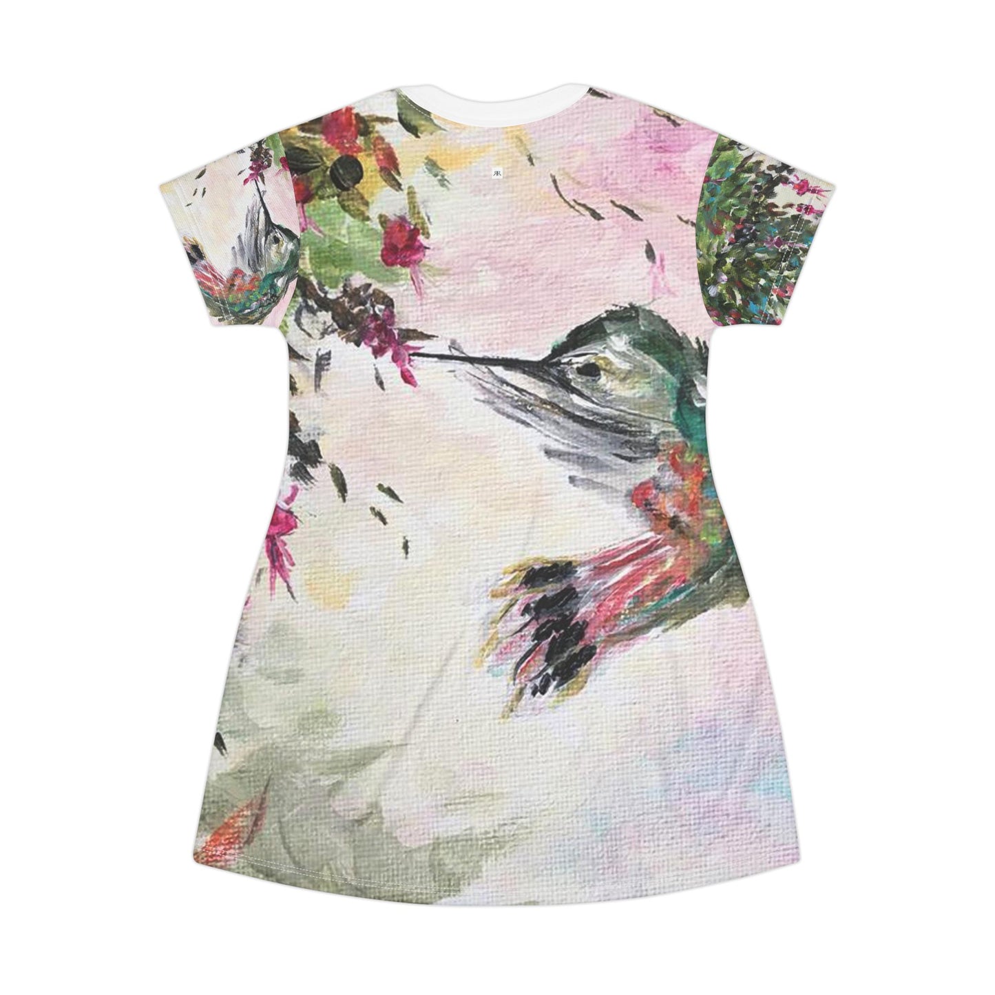 T-Shirt Dress - Hummingbird with Fuchsias