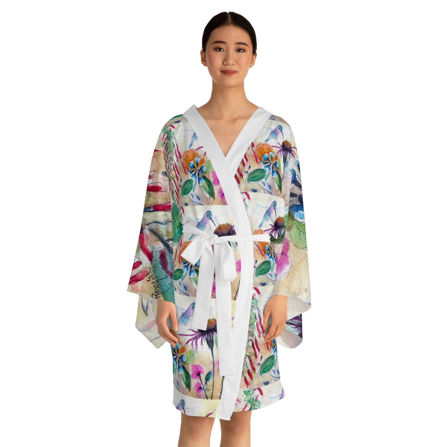 Kimono Robe - Hummingbird Garden