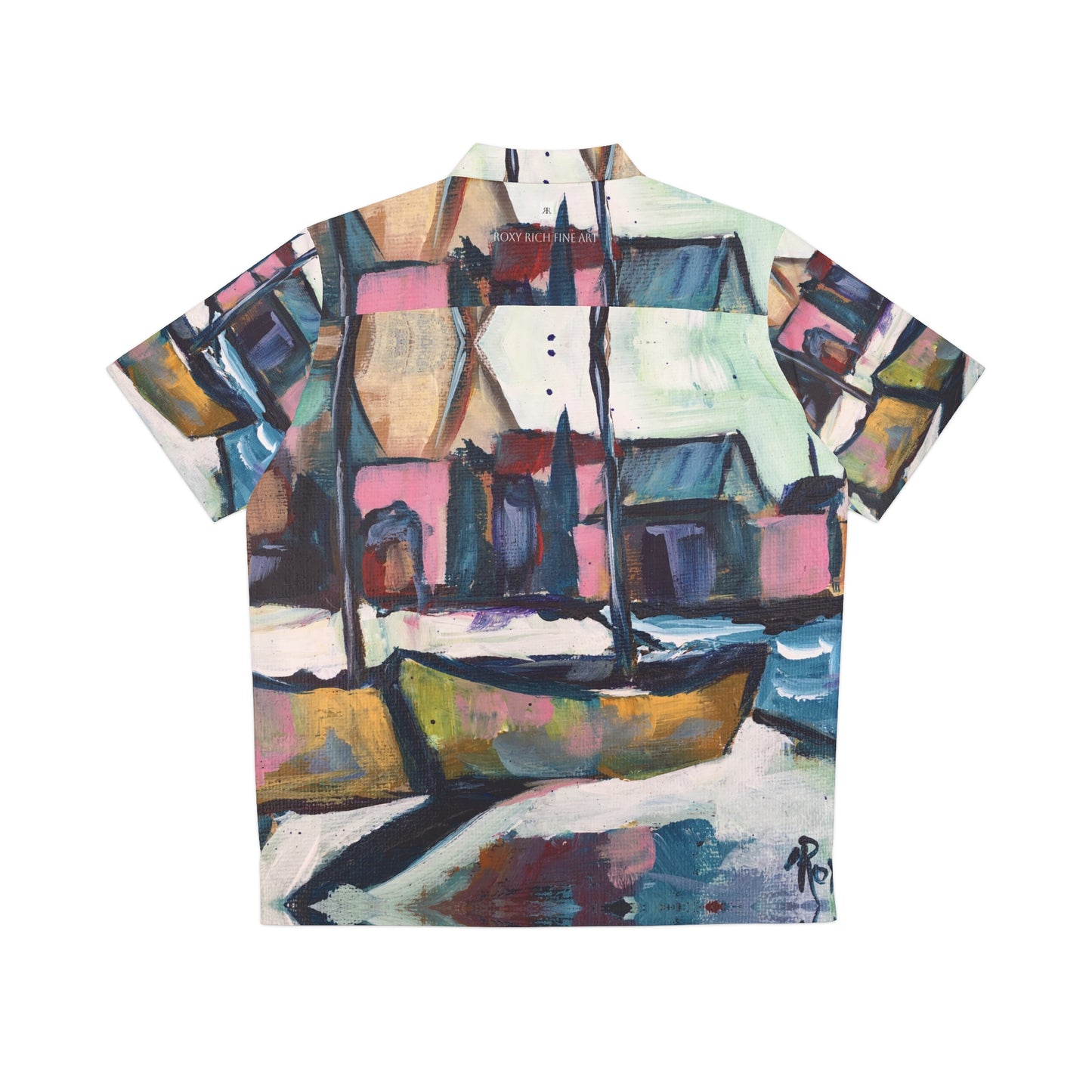 Men's Hawaiian Shirt- Wharf Boats