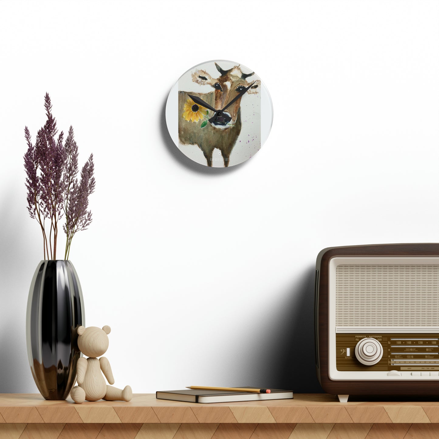 Bonnie Cow Acrylic Wall Clock