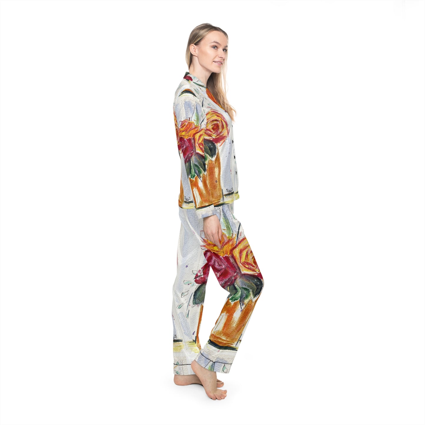 Satin Pajamas - Fall Roses